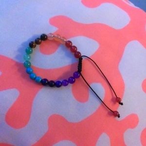 Rainbow Chakra Natural Gemstone Slide Bracelets